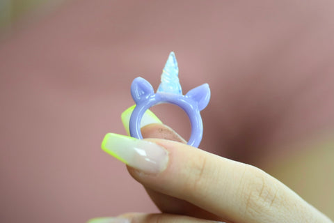 Custom Heady Glass - Opal Horn Unicorn Ring - Various Sizes/Colors - (1 Count)