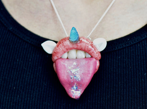 Custom Heady Glass - Unicorn Mouth Pendant - (1 Count)