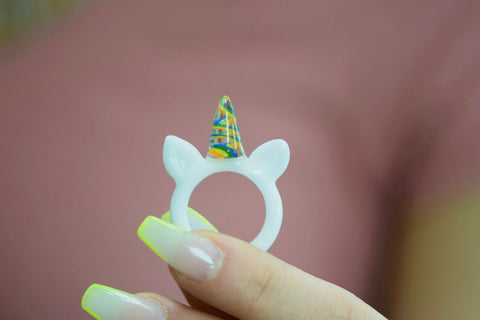 Custom Heady Glass - Unicorn Ring - Size 9 - (1 Count)