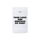 DEPOSIT FOR Custom Printed Child Resistant 1/4 Oz Mylar Bag - Opaque Black or White- 4" x 7"