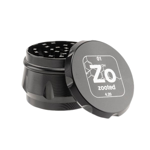 Zooted 4-Piece Herb Grinder - Black