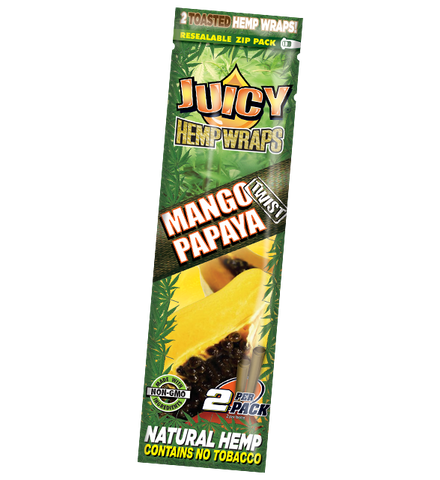 Juicy Hemp Wraps Mango Papaya - 2 Wraps Per Pack - (25 Count Display)