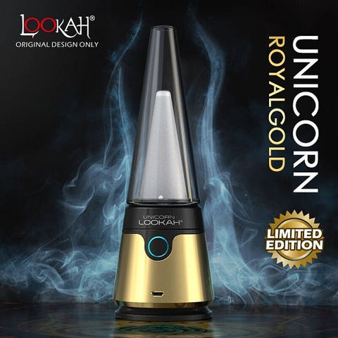 Lookah Unicorn Special Edition Electronic Dab Rig - Royal Gold-Vaporizers, E-Cigs, and Batteries