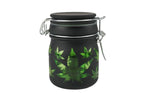 Medium Glass Stash Jar With Air Tight Closure Clamp - Various Designs - (1 Count)