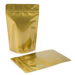 Mylar Bag Gold Metallized Opaque Zipper Pouch - 1 Ounce (100, 500 or 1,000 Count)