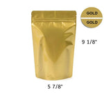 Mylar Bag Gold Metallized Opaque Zipper Pouch - 1 Ounce (100, 500 or 1,000 Count)