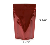 Mylar Bag Red Metallized Opaque Zipper Pouch - 1 Ounce (100, 500 or 1,000 Count)