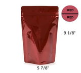 Mylar Bag Red Metallized Opaque Zipper Pouch - 1 Ounce (100, 500 or 1,000 Count)