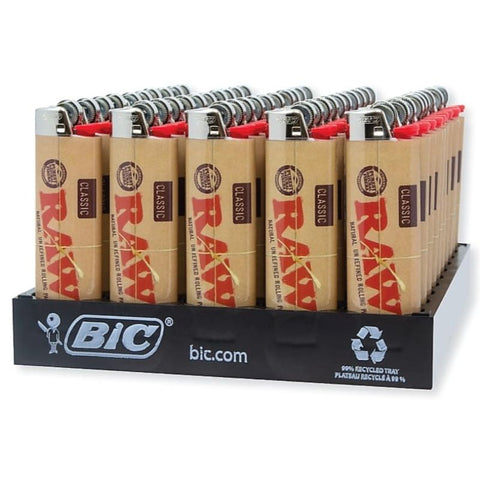 RAW Authentic Made By BIC Classic Lighter 50 Count Display  (50, 250 OR 500 Count)