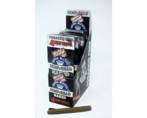 Royal Blunts Hemparillo NAKED- 15 Packs Per Box 4 Wraps Per Pack-Papers and Cones