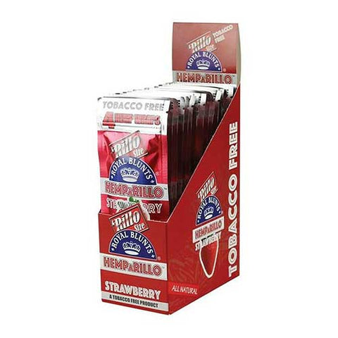 Royal Blunts Hemparillo Strawberry Flavor - 4 Wraps Per Pack - (15 Count Display)-Papers and Cones