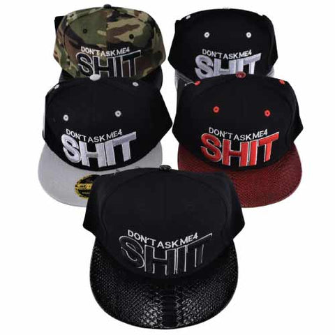 Snap Back Flat Bill - DON'T ASK ME4 SH*T Hat (1CT, 3CT OR 6 Count)