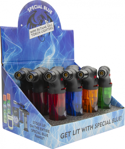 Special Blue Bernie Plastic Torch Lighter - (12 Count Display)
