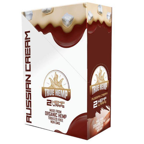 True Hemp Russian Cream 25 Packs Per Box 2 Wraps Per Pack-Papers and Cones