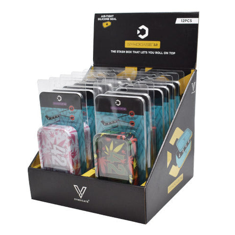V Syndicate - Syndicase 2.0 Rolling Tray & Stash Box Combo - Dank Choices Designs - (12 Count Display)
