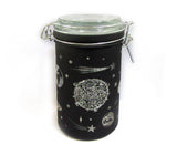 XL Glass Stash Jar With Air Tight Closure Clamp - Various Designs - (1 Count)