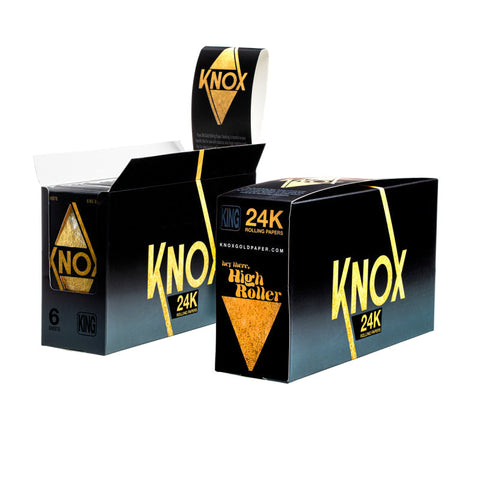 Knox 24K Gold Rolling Paper King Size 6 Sheet Pack - (24 Count Box)-Papers and Cones