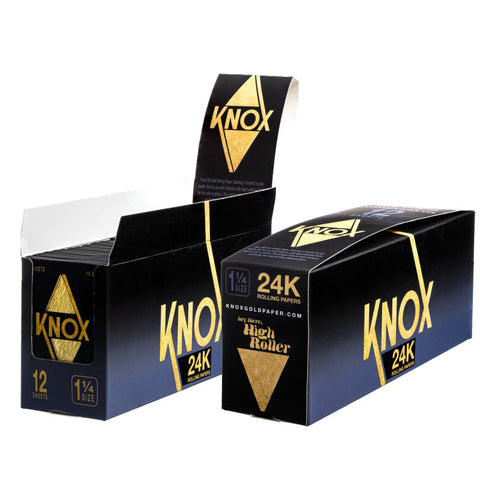 Knox 24K Gold Rolling Paper Standard Size 12 Sheet Pack - (24 Count Box)-Papers and Cones