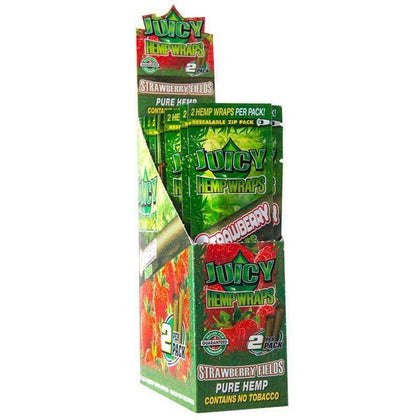 Juicy Hemp Wraps Strawberry - 25 Packs Per Box - 2 Wraps Per Pack - (1 Count)-Papers and Cones
